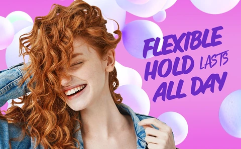 Flexible hold lasts all day.