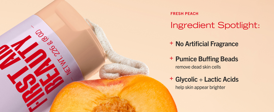 Ingredient call outs for KP Peach Body Scrub