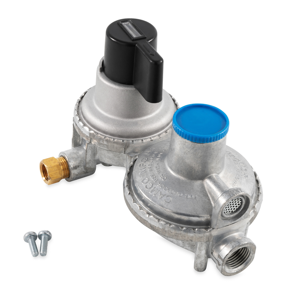 thumbnail video image 2 of Camco Propane Double-Stage Auto-Changeover Regulator- For RVs with Dual Propane Tank Hookups, Maintains a Constant Gas Pressure With Auto Change From Empty to Full Tanks (59005), 2 of 9