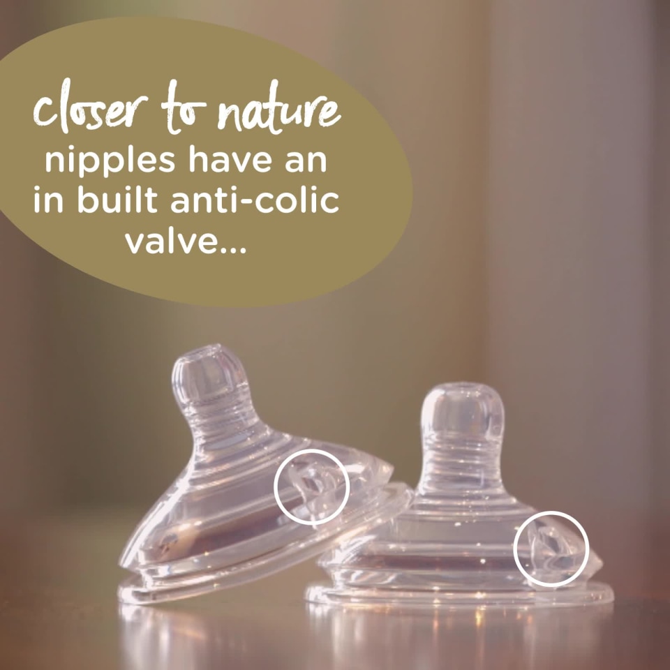 Tommee Tippee Closer to Nature Added Cereal Baby Bottle Nipples, 0+ months 2 Count