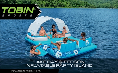 Tobin Sports Lake Day 6-person Inflatable Party Island 12 ft. 9 in. x 9 ft.