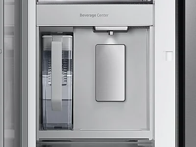 Samsung Bespoke 3-Door French Door Refrigerator (30 cu. ft.) with Beverage Center™ in Stainless Steel(RF30BB6600QLAA) on Fridge.com