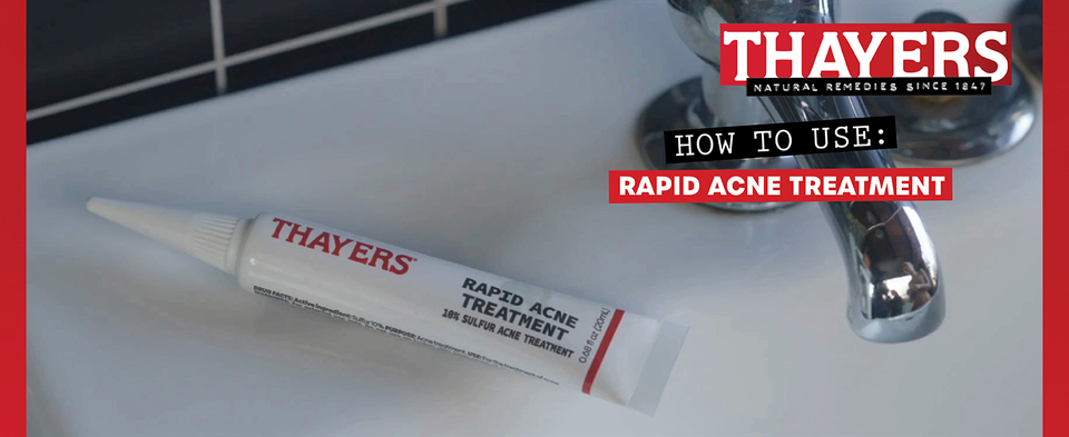 thumbnail video image 3 of Thayers Rapid Acne Treatment with 10% Sulfur, Niacinamide, Glycolic Acid, Soothing Skin Care for Acne Prone Skin, 0.68 fl oz, 3 of 10