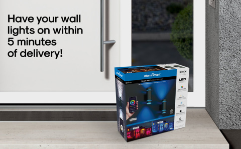 Have your wall lights on within 5 minutes of delivery.