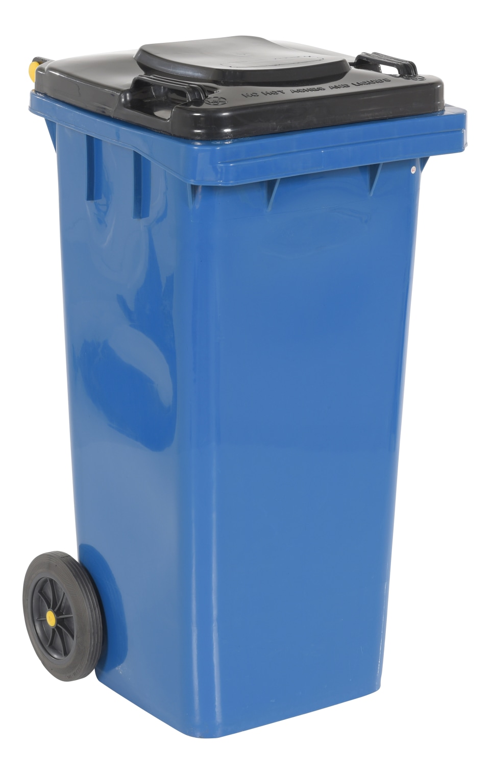 Toter 32 gal. Blue Trash Can with Quiet Wheels and Attached Lid