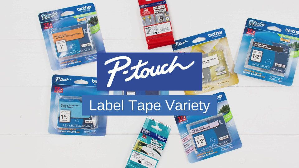 Brother Genuine P-touch M-2312PK Tape 2-Pack 1/2 Inch Black On White Standard Labels For Indoor Use