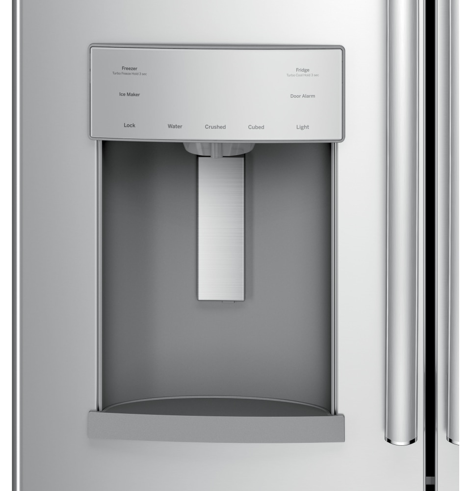 Gfe28gskss Ge 36 27 8 Cu Ft French Door Bottom Freezer Refrigerator With Showcase Led Lighting Stainless Steel