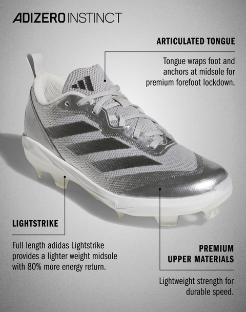 adidas Women's adizero Instinct Silver Speed Turf Softball Shoes