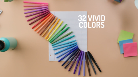 Paper Mate Flair Felt Tip Pens, Medium Point, Vivid Colors, 14 Count 