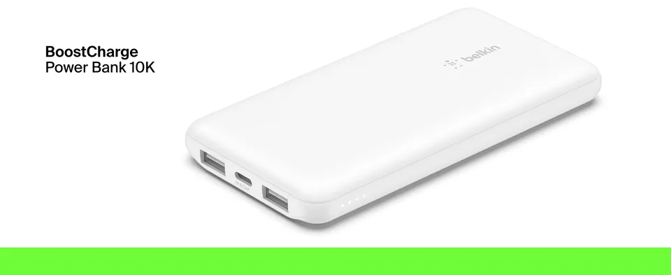 Belkin BPB011BTWH BoostCharge Power Bank 10K with USB-A to USB-C Cable -  White | BrandsMart USA