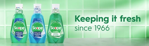 Try out Scope's mouthwash family which includes: Classic, Outlast Cool Peppermint and Outlast Fresh Mint mouthwashes.