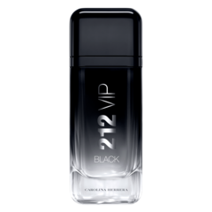 Imagem do frasco do 212 VIP Men Black com design moderno e sofisticado.