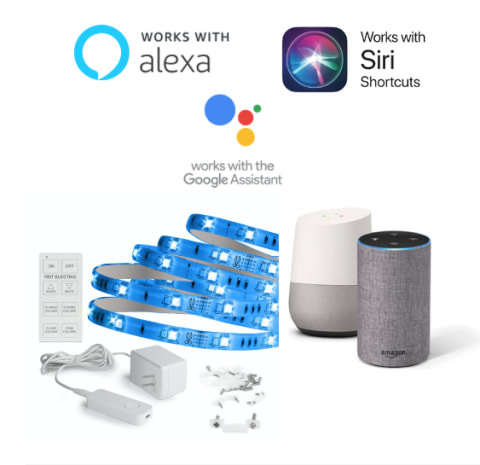 Works with Google Assistant, Alexa or Siri Shortcuts