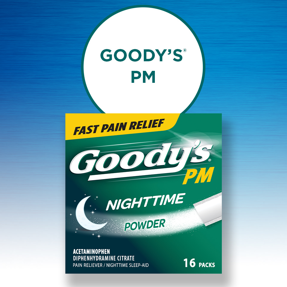 Goody's PM for Pain with Sleeplessness Nighttime Powder, 16 Powder
