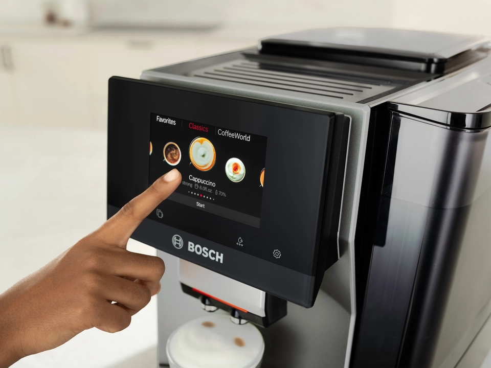 Bosch 800 Series Fully Automatic Espresso and Coffee Machine – 35 Drinks, Cold Brew, Double Cup, Milk Hose, Ceramic Grinder, Smart Features, in Black TPU60309 - Thumbnail 2