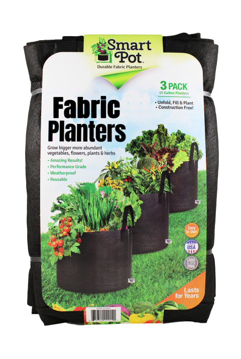 Smart Pot 15 Gallon Fabric Planter, Made from Virgin Geotextile Fabri ...