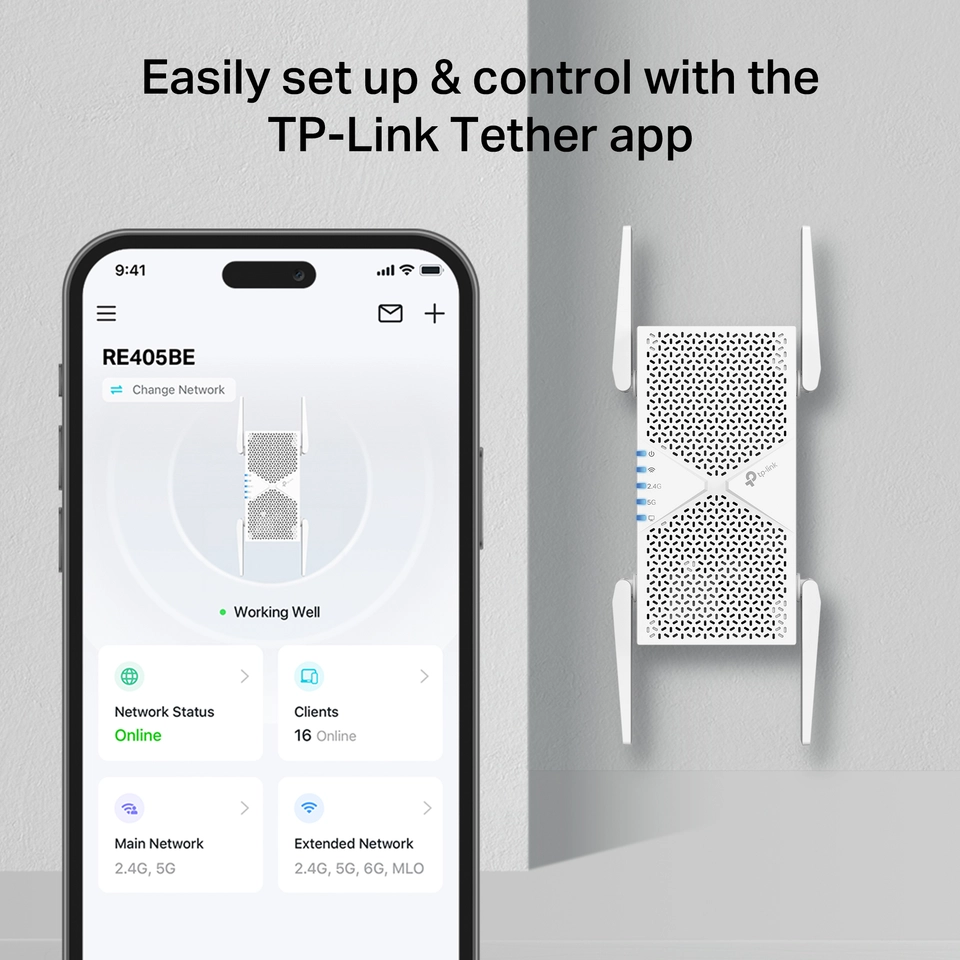 TP Link BE6500 Wi Fi 7 Range Extender White RE405BE - Best Buy