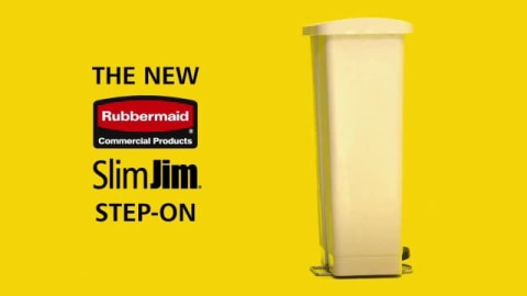 Rubbermaid Commercial 13 gal. Yellow Plastic Rectangular Trash Can 1883575