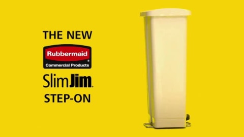 thumbnail video image 2 of Rubbermaid Commercial Slim Jim Resin Step-On Container Front Step Style 24 gal, 2 of 18