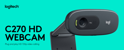 Concreet Ga trouwen Kerel Logitech C270 HD Webcam with noise-reducing mics for video calls, Black -  Walmart.com