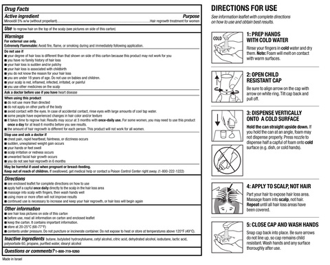 Drug Facts labeling chart and directions for use