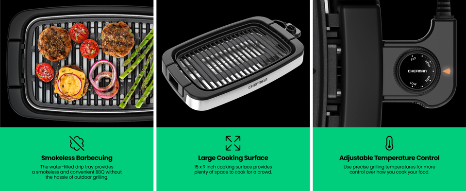 Chefman Extra Large Smokeless Indoor Electric Grill - appliances - by owner  - sale - craigslist