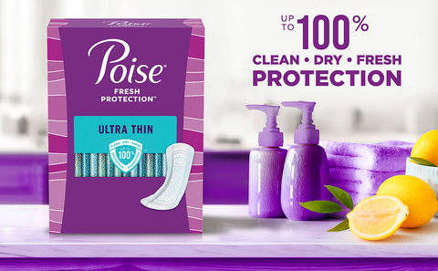 Poise Ultra Thin Incontinence Pads for Women 3 Drop Light Absorbency  Regular Length Winged Pads, 66 ct - Kroger