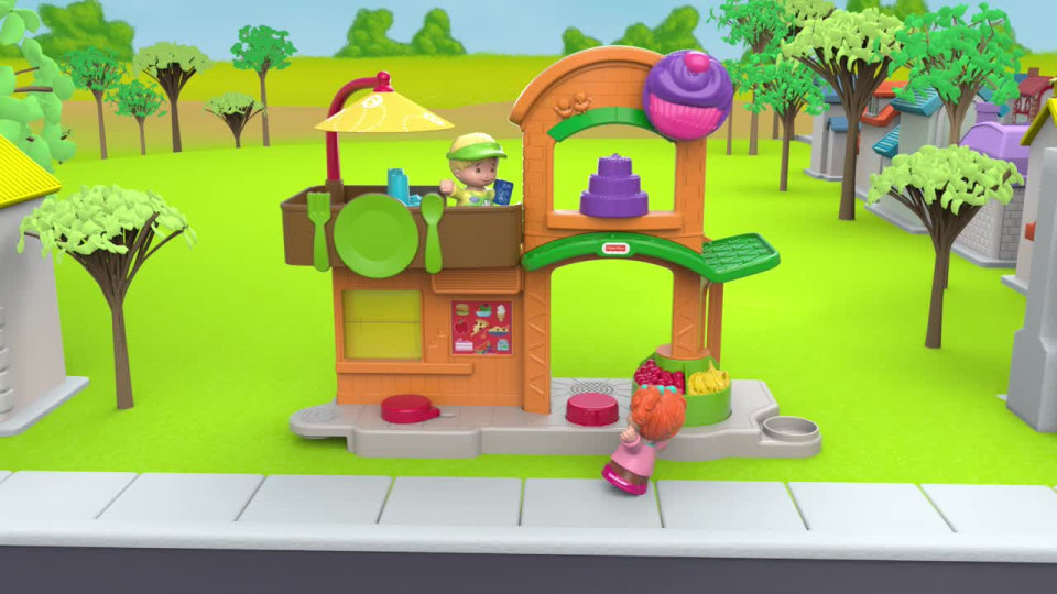 thumbnail video image 2 of Fisher-Price Little People Manners Marketplace, 2 of 15