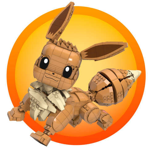 mega construx pokemon jumbo eevee figure building set with battle action