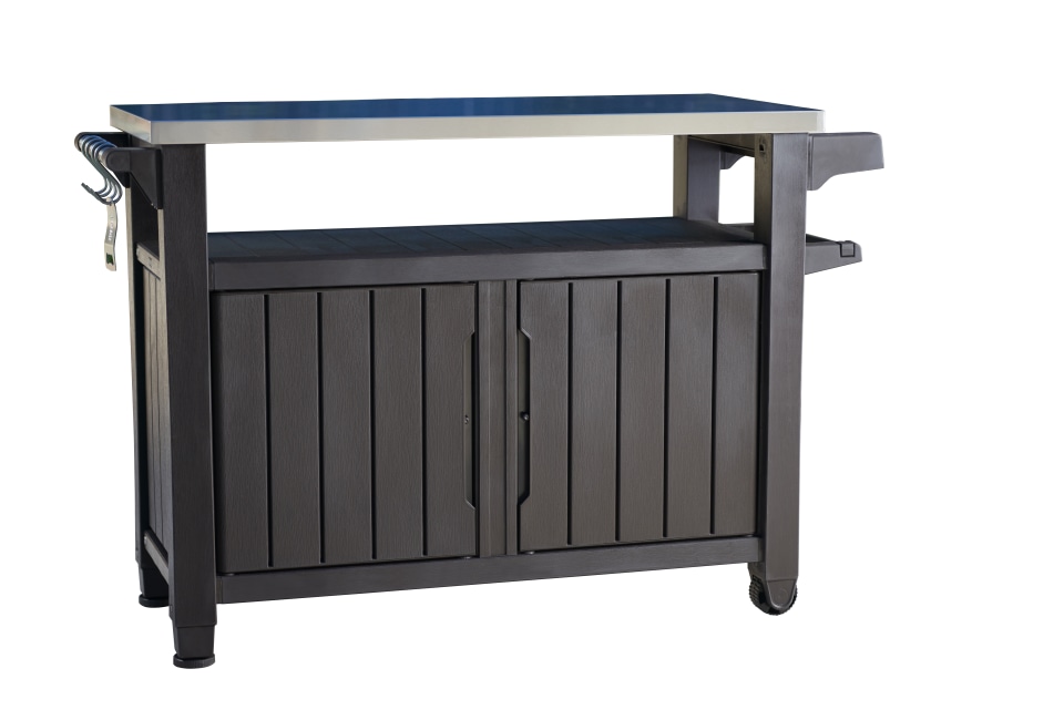 Keter Unity Xl Portable Outdoor Table, Outdoor Kitchen Storage Cabinets