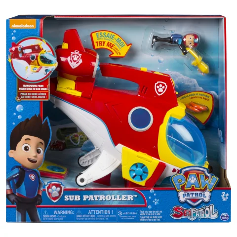 Paw Patrol Sub Patroller Air to Sea Vehicle with Lights Sounds Launcher