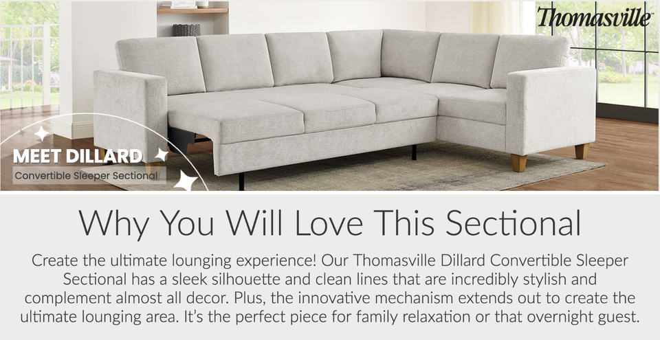 Thomasville Dillard Sofa with Reversible Chaise