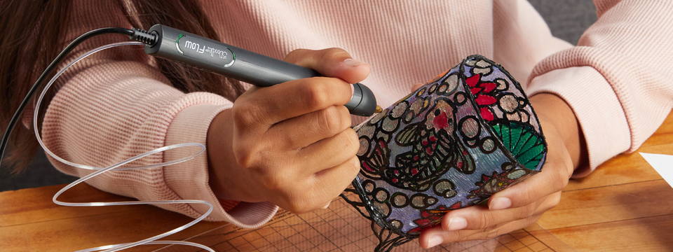 thumbnail video image 2 of 3Doodler Flow 3D Printing Pen for Teens, Adults & Creators! - Black - with Free Refill Filaments + Stencil Book + Getting Started Guide, 2 of 10