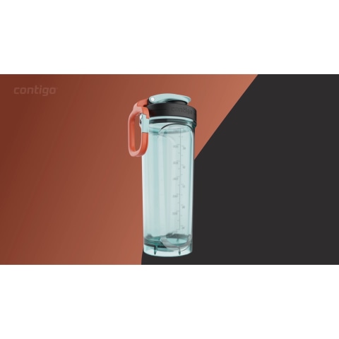 Our new Contigo FIT Shake & Go 2.0 Mixer Bottles have carabineer handles  that can easily hook to gym bags for portable protein shakes.