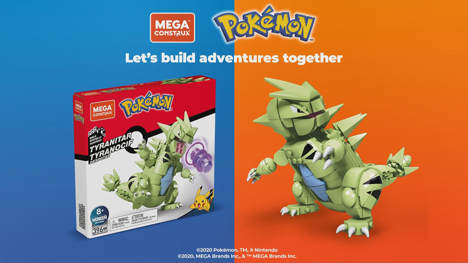 ​MEGA Pokémon Tyranitar building set with 396 compatible bricks and pieces,  toy gift set