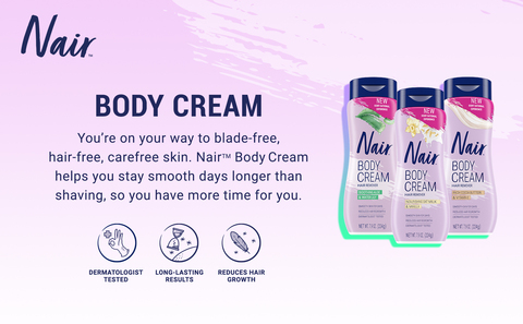 Nair Body Cream Hair Remover Soothing Aloe Water Lily Body