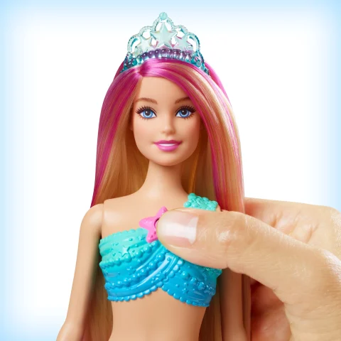 Mermaid Barbie Doll with Water Activated Twinkle Light Up Tail Pink Streaked Hair Toys R Us Canada