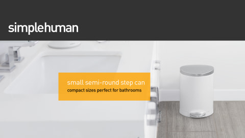 Simplehuman 10 Liter / 2.3 Gallon Small Semi-Round Bathroom Step