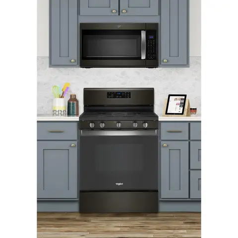 Whirlpool® 30&quot; Black Stainless Steel Freestanding Gas Range 