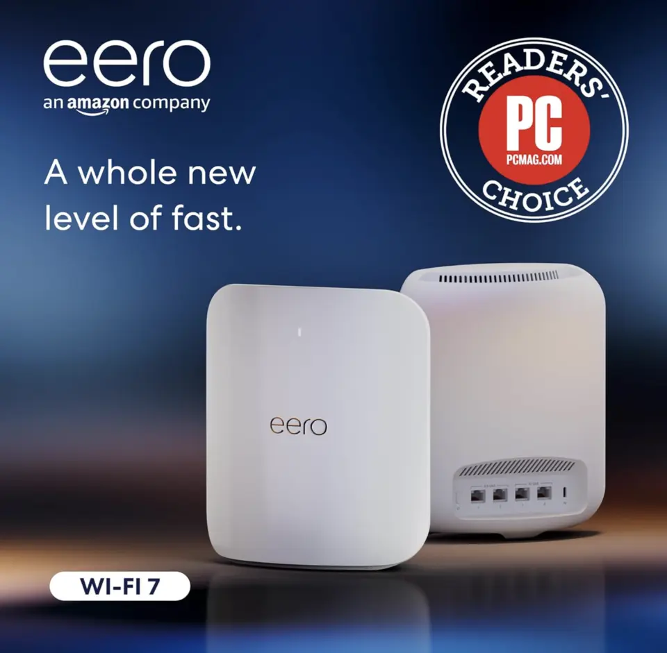 eero Max 7 Tri band Mesh Wi Fi 7 System (2 pack) White V010211