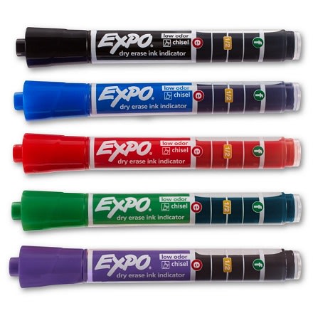 Expo® Vis-a-vis Fine Tip Black Wet Erase Markers