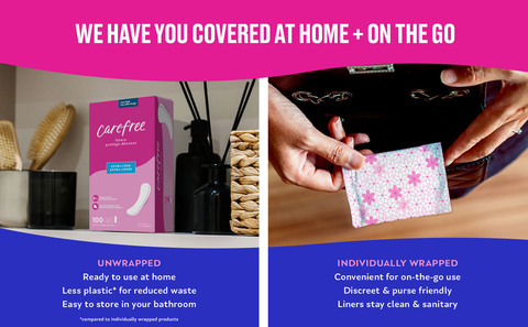 Carefree Wrapped Unscented Panty Liners To Go : Target