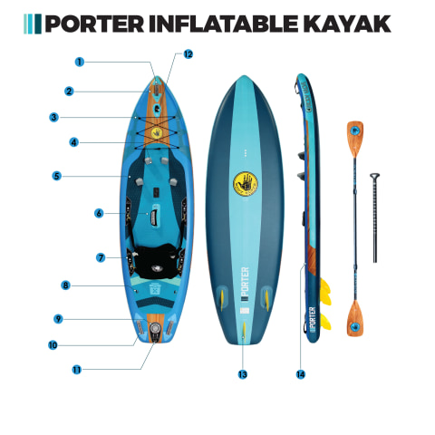 Body Glove Porter Inflatable Kayak//SUP Hybrid with Accessories
