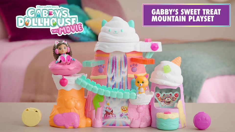 thumbnail video image 3 of Gabby's Dollhouse: Sweet Treat Mountain Playset with Figure Collectibles for Ages 3 and Up, 3 of 10