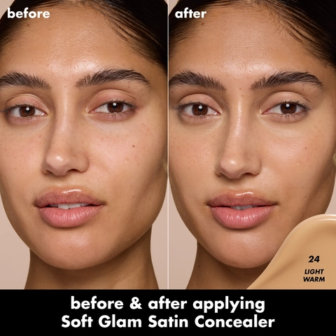 Soft Glam Satin Concealer before and after model image