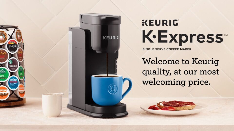 thumbnail video image 2 of Keurig K-Express Coffee Maker, Single Serve K-Cup Pod Coffee Brewer, 42 oz. Removable Reservoir, 8-12 oz. Brew Sizes, Black, 2 of 6
