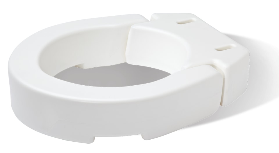 Carex Hinged Toilet Seat Riser for Elongated Toilet Seats, Adds 3.5