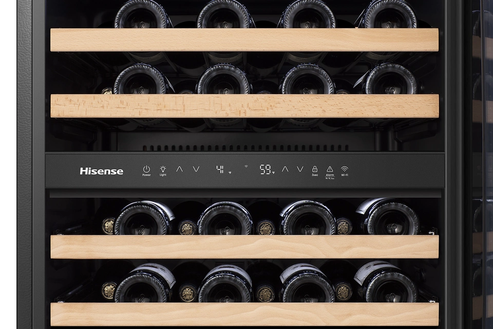 Hisense Stainless Steel Smart 46-Bottle Dual Zone Wine Cooler (4.9