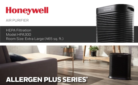 Honeywell Air Purifier HPA300 Allergy Pet Hair Cleaner HEPA Filter 155 sq ft Room Filtration Smoke Dust Reducer Walmart