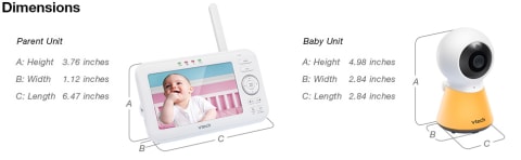 VTech 5 Video Baby Monitor w/Adaptive Night Light White VM5254
